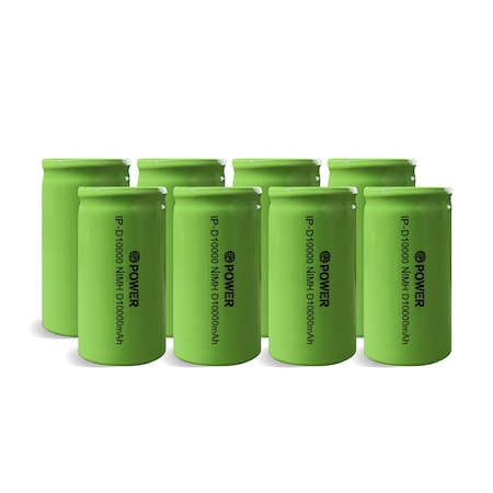 Ip Power D Rechargeable Ni-Mh 10000mAh 1.2V Battery  8PK IP-NH-D-10000-FT-8
